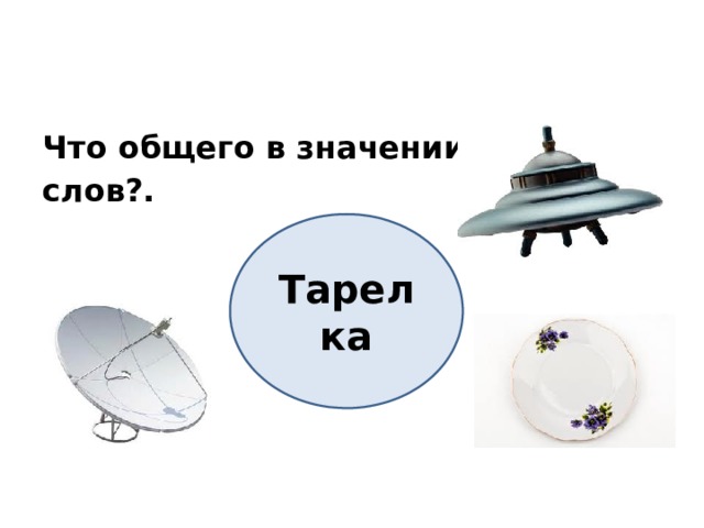 Что общего в значении этих слов?. Тарелка 