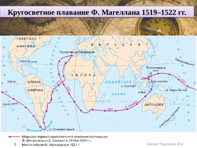 Кругосветное плавание Ф. Магеллана 1519–1522 гг. Автор: Павлосюк В.А. 