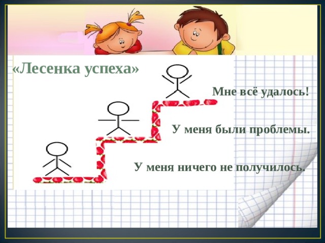 «Лесенка успеха»  Мне всё удалось! У меня были проблемы. У меня ничего не получилось. 
