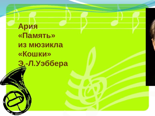 Ария «Память» из мюзикла «Кошки» Э.-Л.Уэббера 