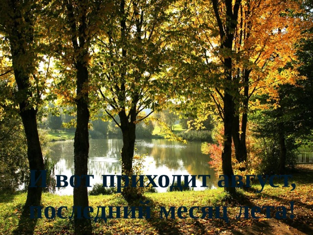 И вот приходит август, последний месяц лета! 