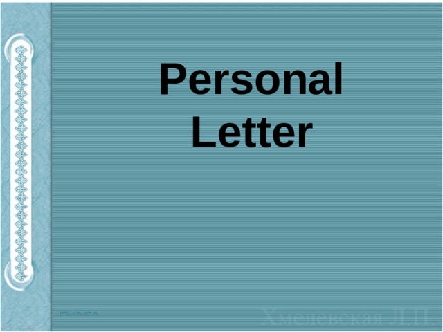 Personal Letter   