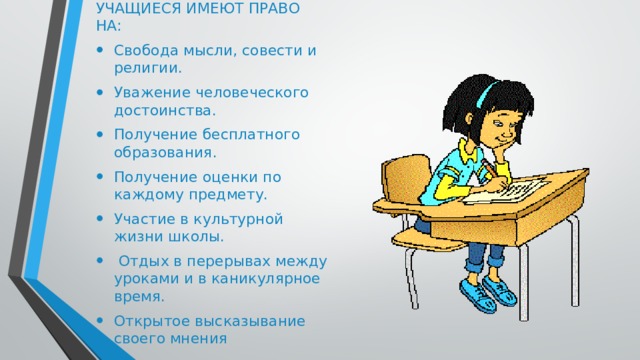 Ученик имел. Учащиеся имеют право. Ученик имеет право на уважение человеческого достоинства. Короткий стих по теме права и обязанности школьников. Получать оценки это право или обязанность ученика.