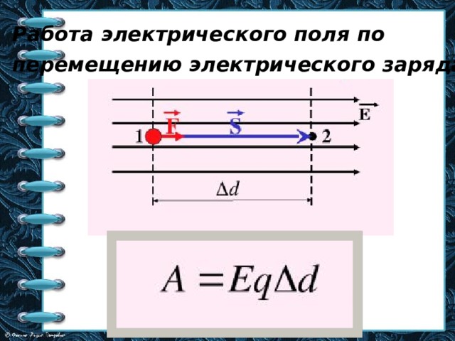 Электрическое поле при перемещении заряда совершить