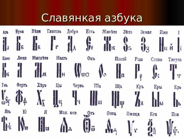 Славянкая азбука 