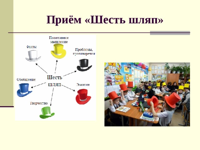 6 прием. Прием 6 шляп. Прием работа 6 шляп. Методика 6 шляп в детском саду. Прием шесть шляп фото с детьми.