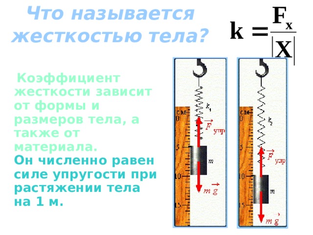 Коэффициент упругости пружины зависит от. Коэффициент жесткости тела. Коэффициент упругости тела. Коэффициент жесткости зависит от.