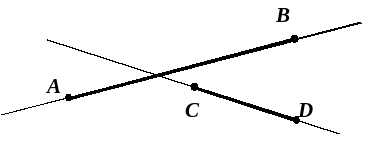 На рисунке изображены отрезки аб и сд укажите пересечение этих отрезков