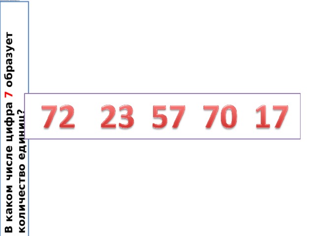 В каком числе цифра 7 образует количество единиц? 