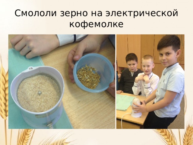 Смололи зерно на электрической кофемолке
