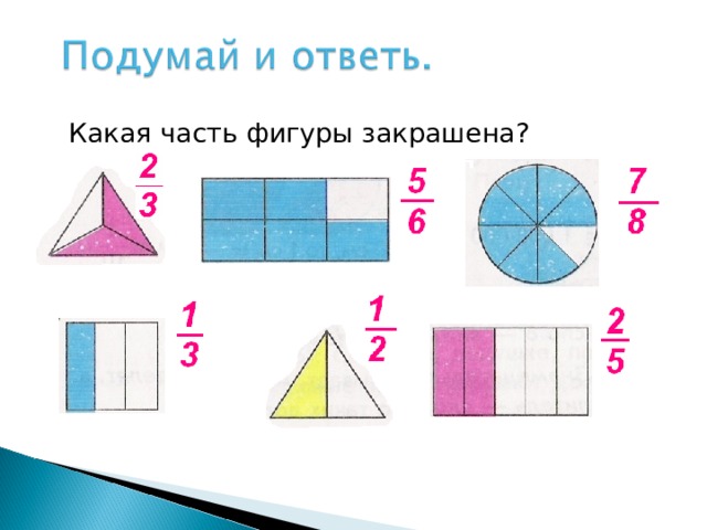 Части фигур. Какая часть каждой фигуры закрашена. Какая часть каждой фигуры закрашена 2 класс. 20. • Какая часть каждой фигуры закрашена?. Какая часть фигуры закрашена объяснение.