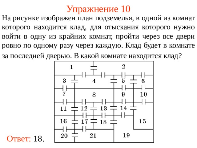 Всегда один из двух смежных. На рисунке план подземелья в одной из комнат которого находится клад. На рисунке план подземелья в одной из. На рисунке изображен план подземелья в одной из комнат которого. Изображен план подземного Лабиринта.