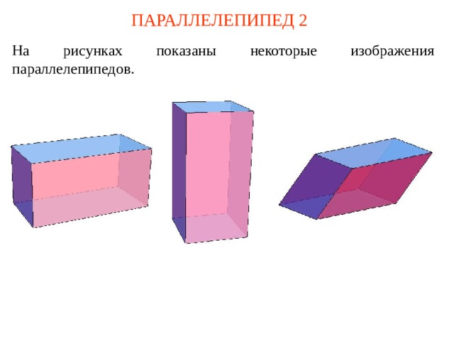 Виды параллелепипеда с рисунками