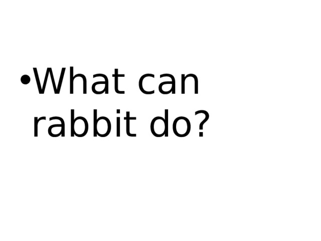 What can rabbit do? 