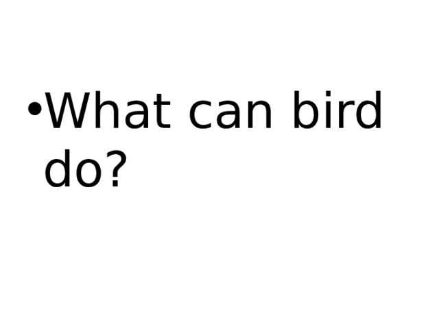 What can bird do? 
