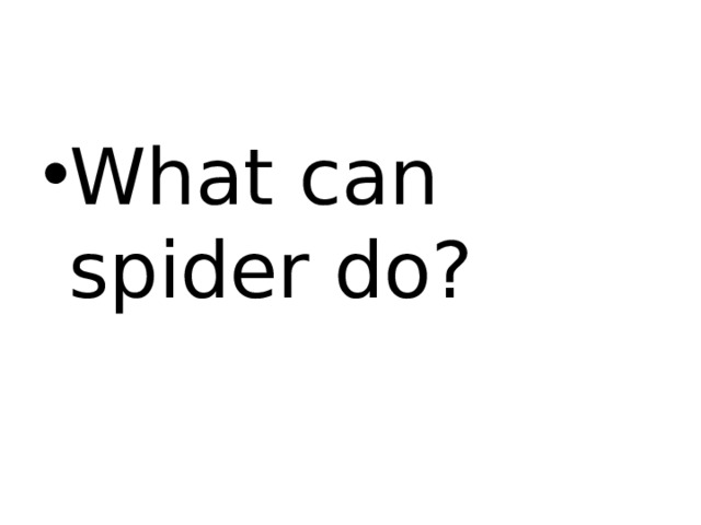 What can spider do? 