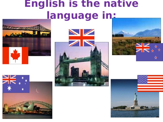 English is the native language in : 