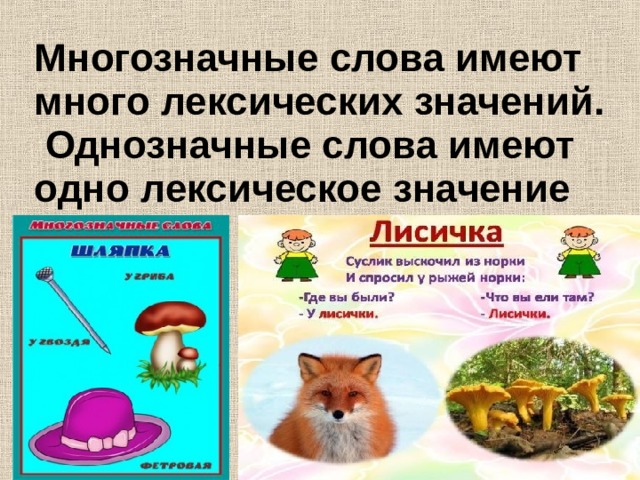 Однозначные и многозначные слова 2 класс школа россии презентация