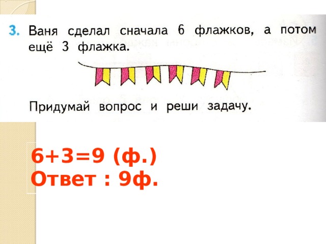 6 сначала. Задачи на Присчитывание. Присчитывание и отсчитывание по 3 1 класс.