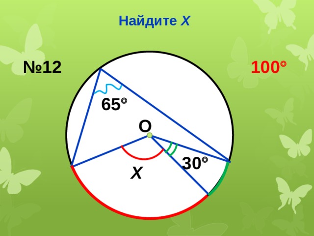 Найдите Х № 12 100  65  О 30  Х 