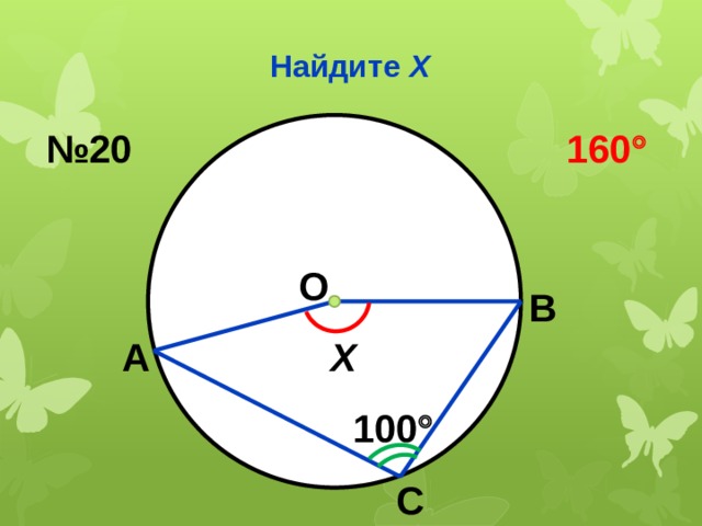 Найдите Х № 20 160  О В Х А 100  С 