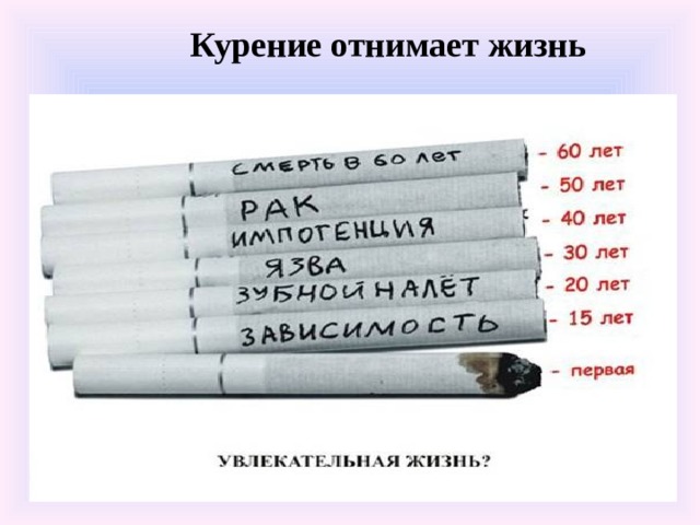 Курение отнимает жизнь  