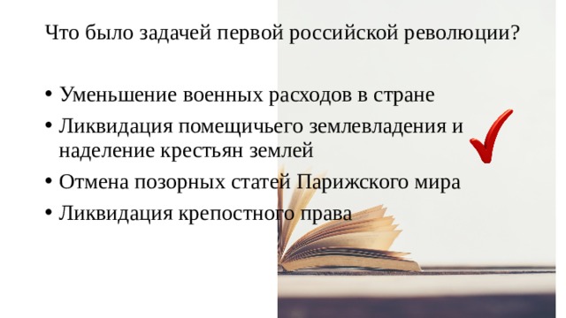 Что было задачей первой русской революции