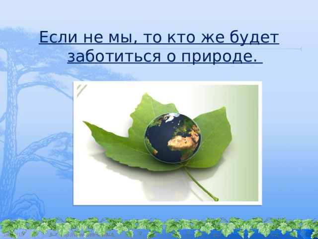 Если не мы, то кто же будет заботиться о природе. 10/12/19 http://www.deti-66.ru/  