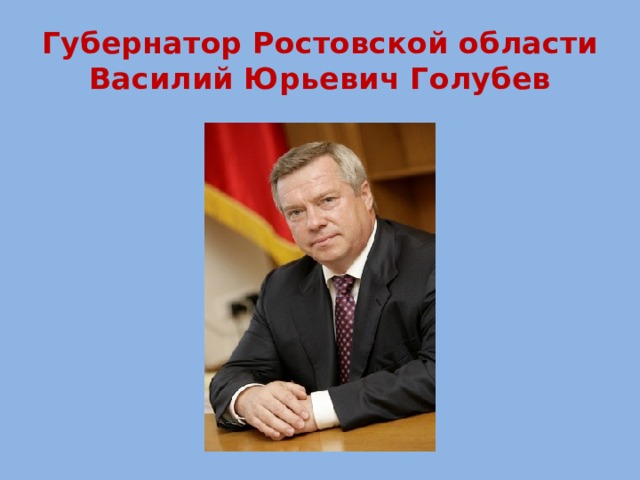 Губернатор Ростовской области  Василий Юрьевич Голубев 