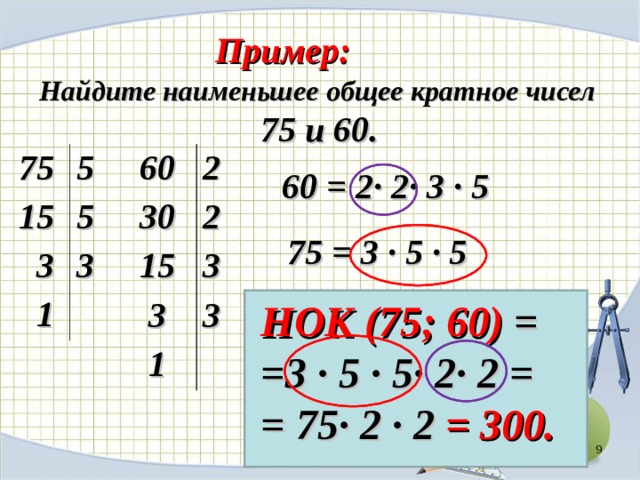 Наименьшее общее кратное 6 класс