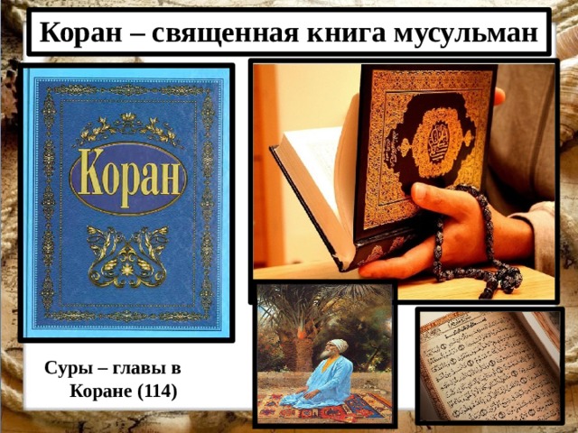 Коран – священная книга мусульман Суры – главы в Коране (114) 