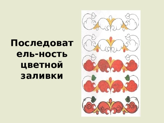 Последователь-ность цветной заливки 