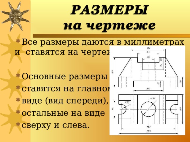 Размеры человека на чертеже вид сверху