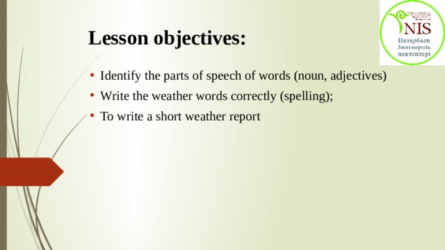 Lesson objectives:
