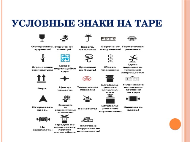 Условные знаки на таре 