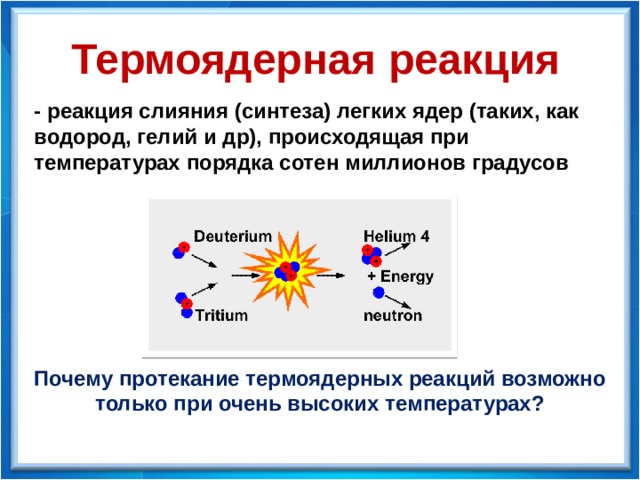 Термоядерная реакция схема