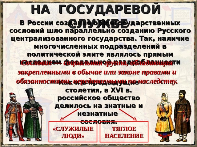 Докажите используя текст учебника что на картине изображены служилые люди по отечеству а не