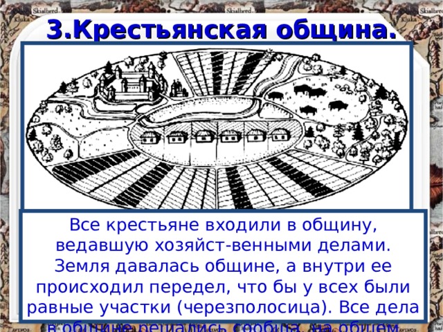 Существование крестьянской общины. Крестьянская община схема. Передел земли в общине. Передел земли в крестьянской общине. Крестьянская община участки.