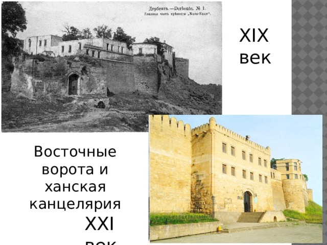 XIX век Восточные ворота и ханская канцелярия XXI век 
