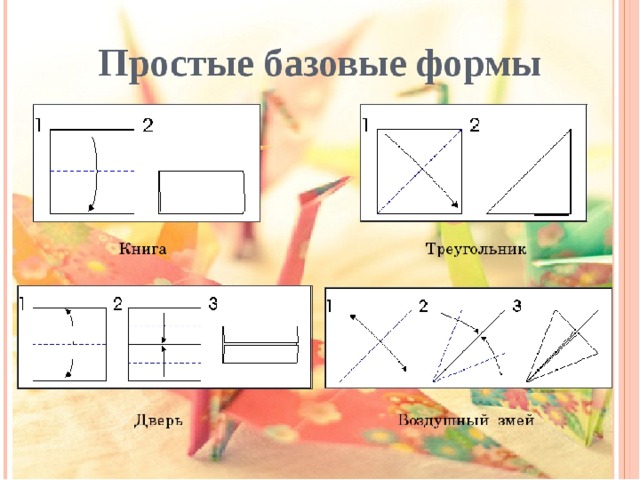 Оригами базовые формы схемы