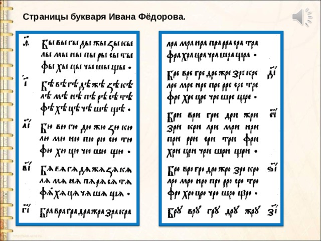 Презентация букварь ивана федорова