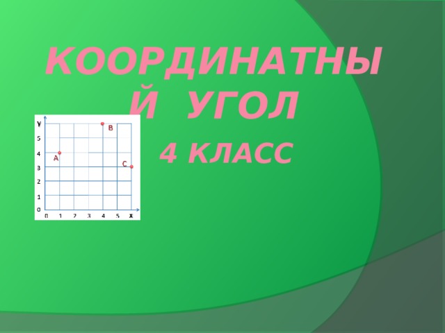 Координатный угол   4 класс 