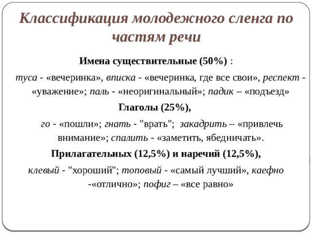 Презентация молодежный сленг в английском языке