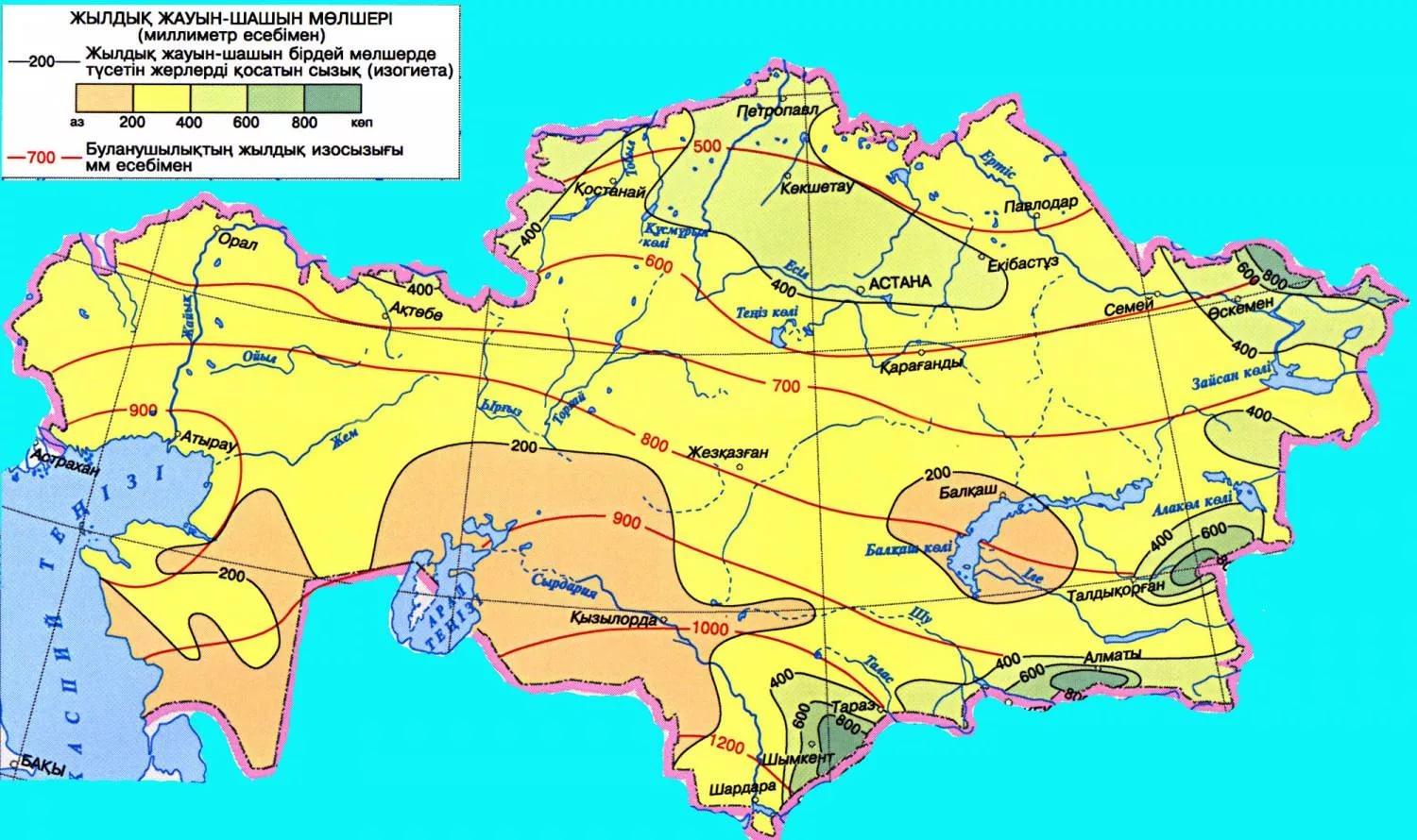 Карта осадков актюбинский