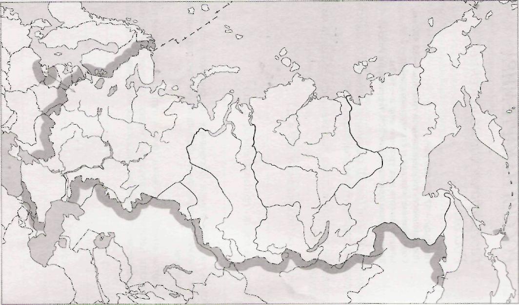 Контурная карта россия черная