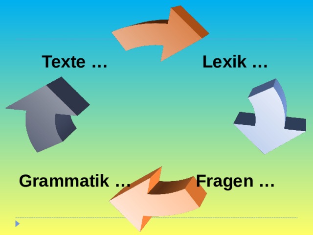Lexik … Texte … Fragen … Grammatik … 