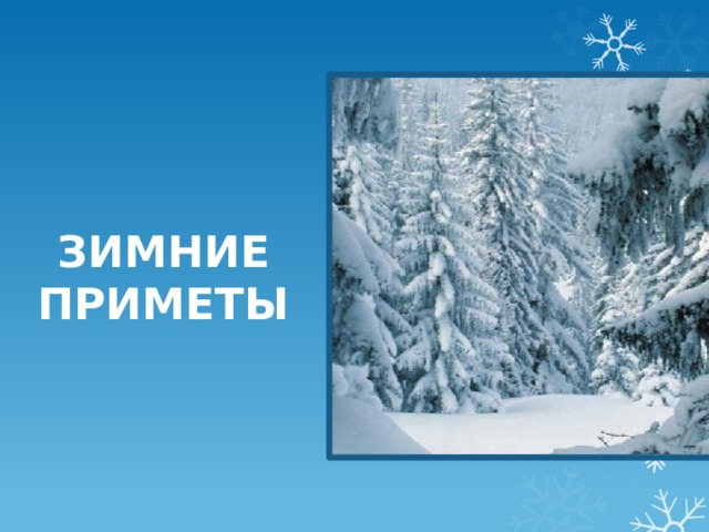 ЗИМНИЕ ПРИМЕТЫ 