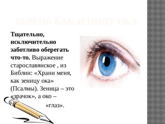 Зеница ока. Беречь как синица окая. Беречь как зеницу Ока фразеологизм. Хранить как зеницу Ока фразеологизм.