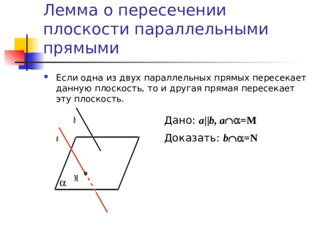 Плоскость пересекающая данную плоскость