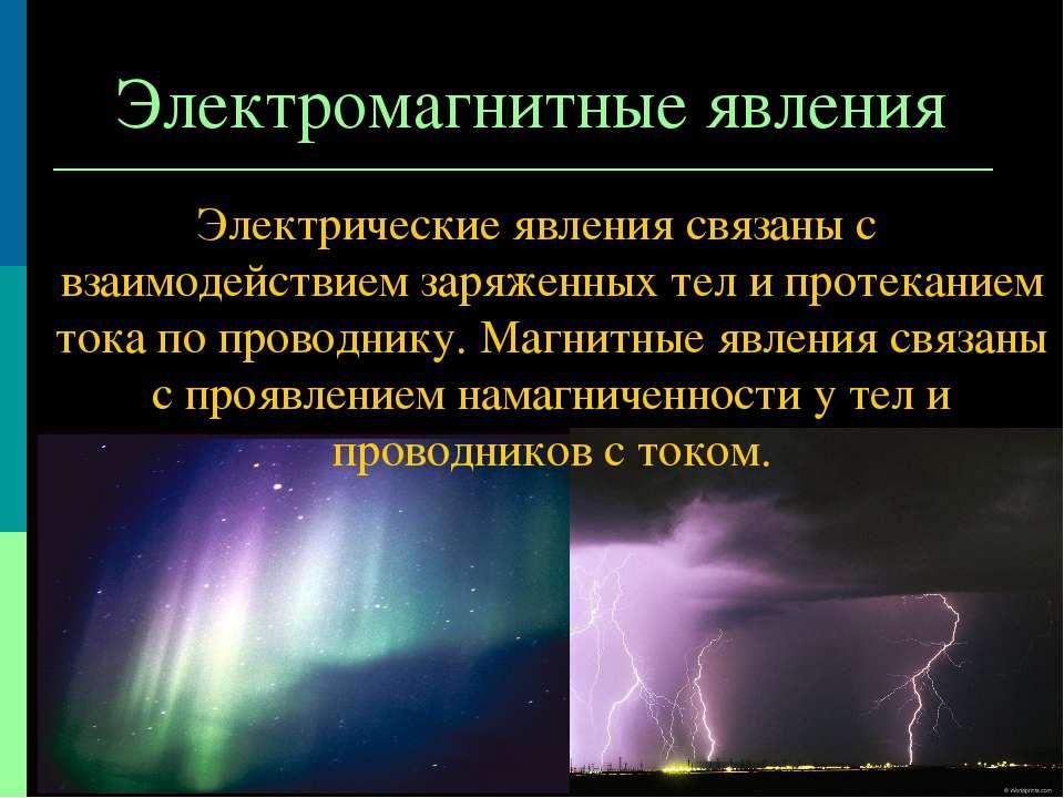 Электромагнитные явления презентация 10 класс